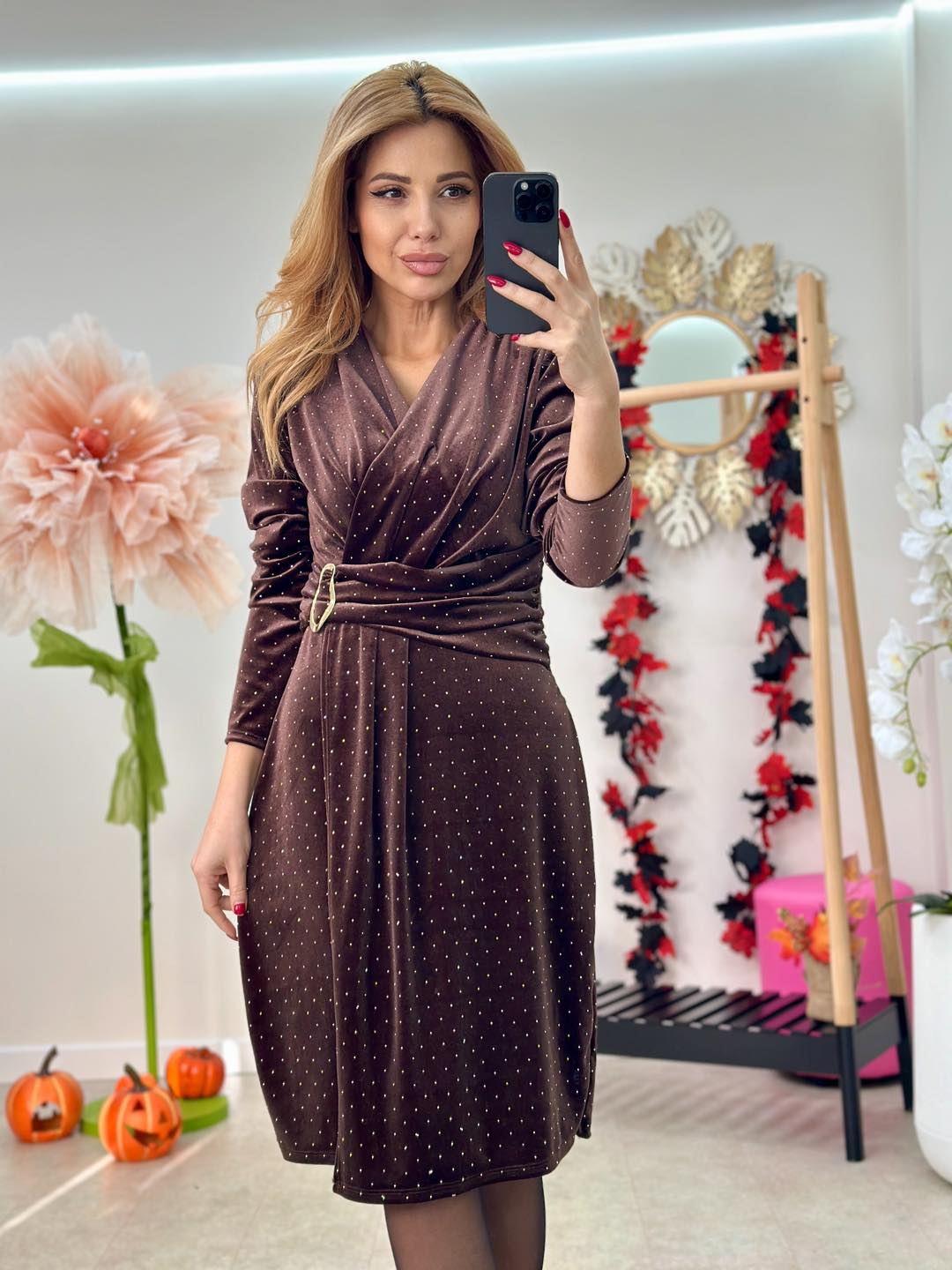 Rochie Catifea Strasuri