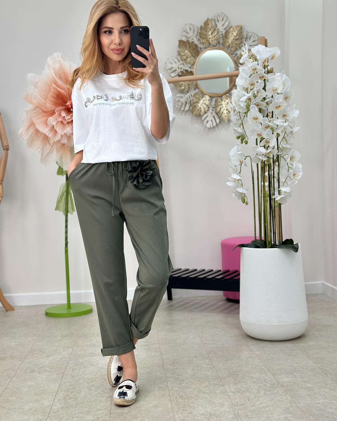 Pantaloni Flower-brosa detasabila