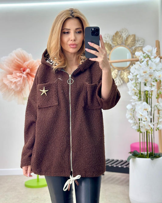 Cardigan Gluga Leopard