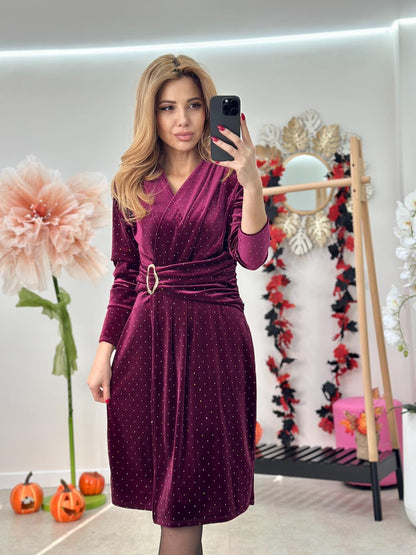 Rochie Catifea Strasuri