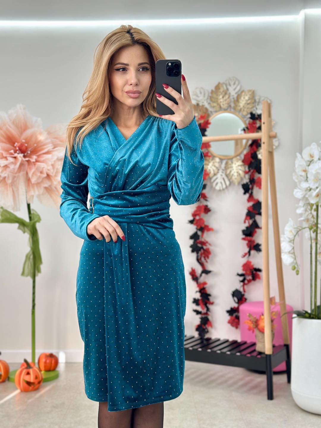 Rochie Catifea Strasuri