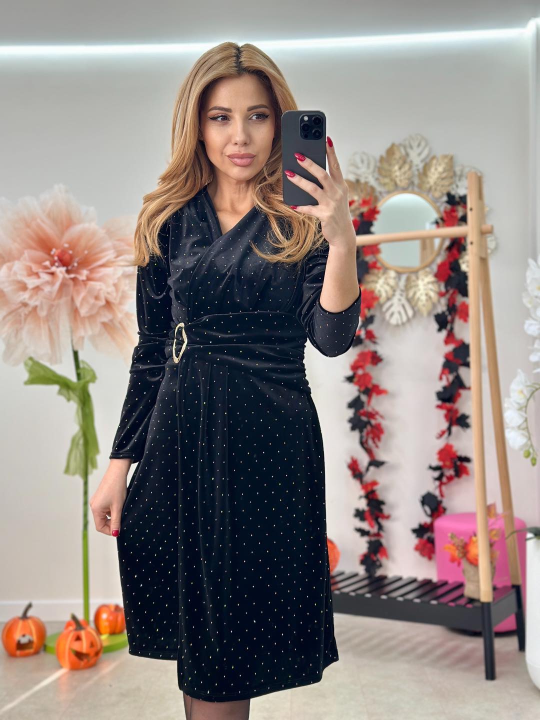 Rochie Catifea Strasuri